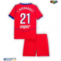 Otroški Nogometni dresi Paris Saint-Germain Lucas Hernandez #21 Tretji 2025-26 Kratek Rokav (+ Kratke hlače)